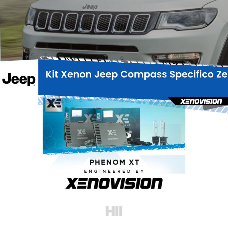 <strong>Kit Xenon </strong><strong>H11 </strong><strong>Professionale</strong> per Jeep Compass II (2017 in poi). Taglio di luce perfetto, zero spie e riverberi. Leggendaria elettronica Canbus Xenovision. Qualità Massima Garantita.