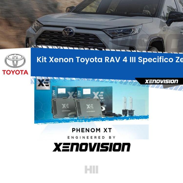 <strong>Kit Xenon </strong><strong>H11 </strong><strong>Professionale</strong> per Toyota RAV 4 III XA30 (fari a parabola). Taglio di luce perfetto, zero spie e riverberi. Leggendaria elettronica Canbus Xenovision. Qualità Massima Garantita.