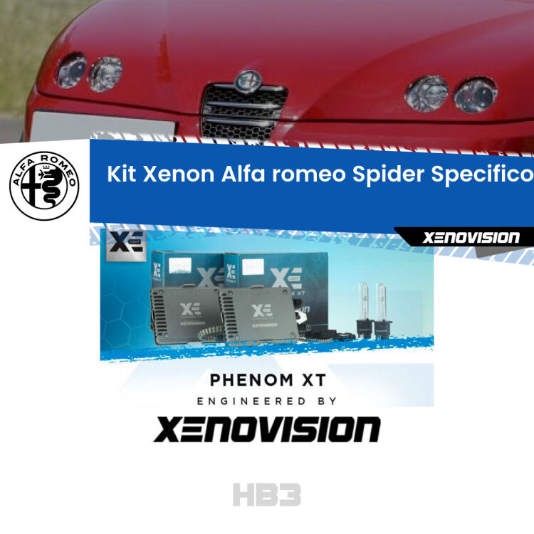 <strong>Kit Xenon&nbsp;</strong><strong>HB3&nbsp;</strong><strong>Professionale</strong>&nbsp;per Alfa romeo Spider. Taglio di luce perfetto, zero spie e riverberi. Leggendaria elettronica Canbus Xenovision. Qualit&agrave; Massima Garantita.