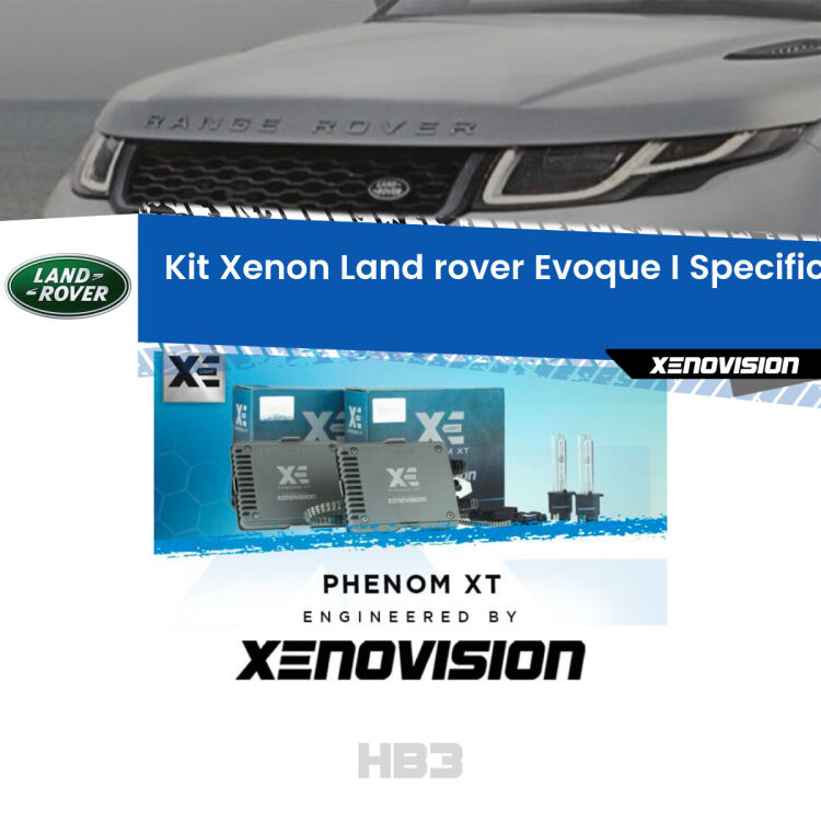 <strong>Kit Xenon&nbsp;</strong><strong>HB3&nbsp;</strong><strong>Professionale</strong>&nbsp;per Land rover Evoque I. Taglio di luce perfetto, zero spie e riverberi. Leggendaria elettronica Canbus Xenovision. Qualit&agrave; Massima Garantita.