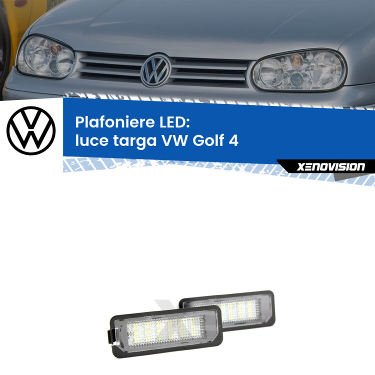 Kit plafoniere LED Luce Targa specifiche per VW Golf 4  1997 - 2005. Qualità Massima sul mercato, estremamente luminose.