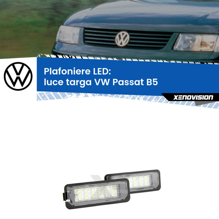 Kit plafoniere LED Luce Targa specifiche per VW Passat B5 1996 - 2000. Qualità Massima sul mercato, estremamente luminose.