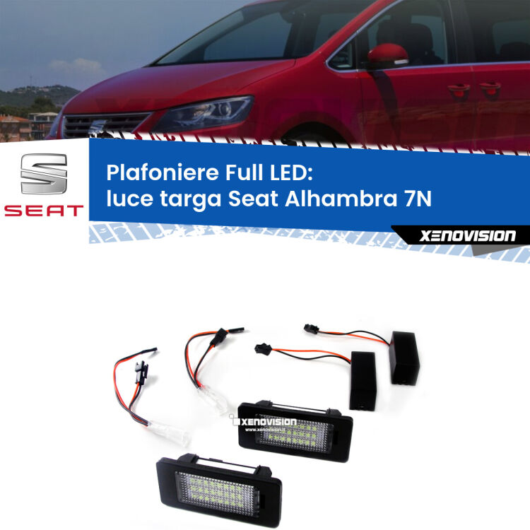 Kit plafoniere targa full LED di altissima Qualità specifiche per Seat Alhambra</strong> 7N 2010 in poi. Installazione Plug&Play, zero-errori.