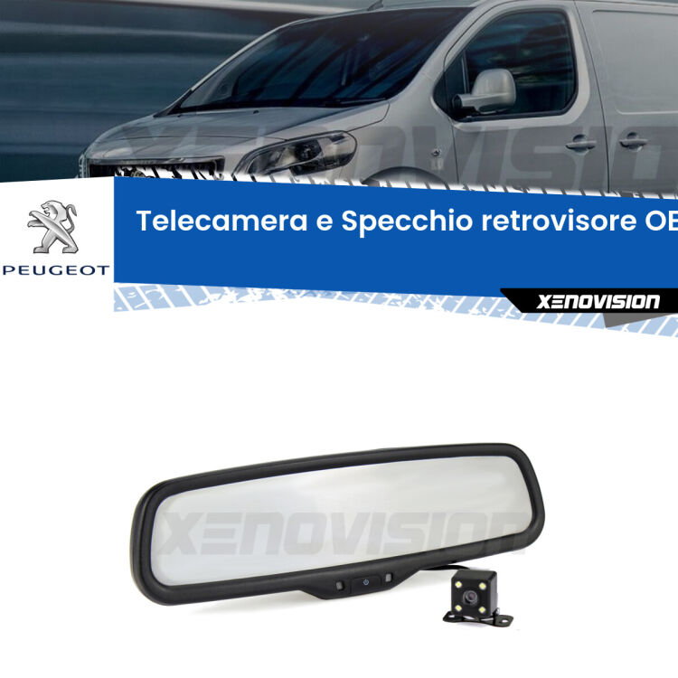 Kit Telecamera Parcheggio e Specchietto retrovisore con display invisibile per Peugeot Expert Mk1. Spento è identico all’originale. In retromarcia, l’immagine appare in un riquadro prima invisibile