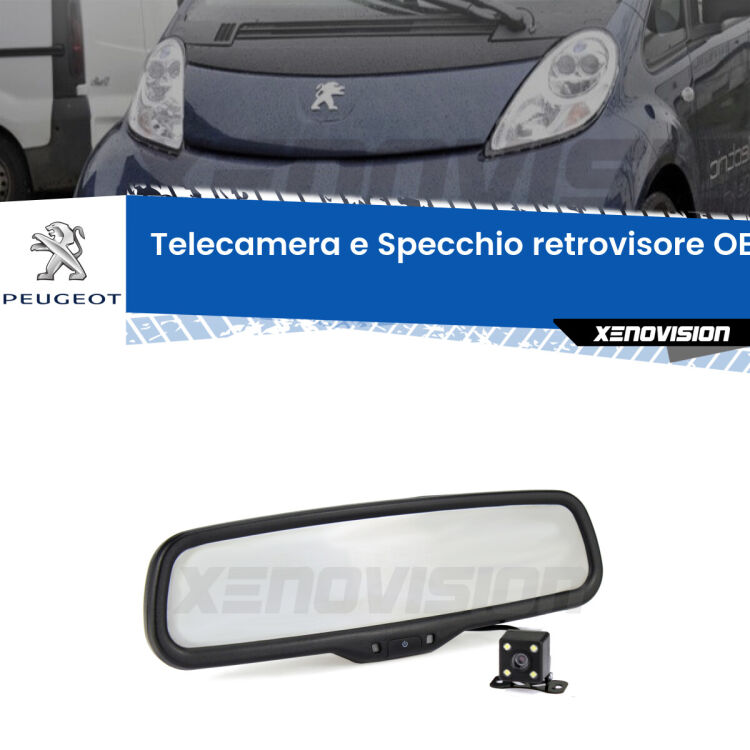 Kit Telecamera Parcheggio e Specchietto retrovisore con display invisibile per Peugeot ION . Spento è identico all’originale. In retromarcia, l’immagine appare in un riquadro prima invisibile