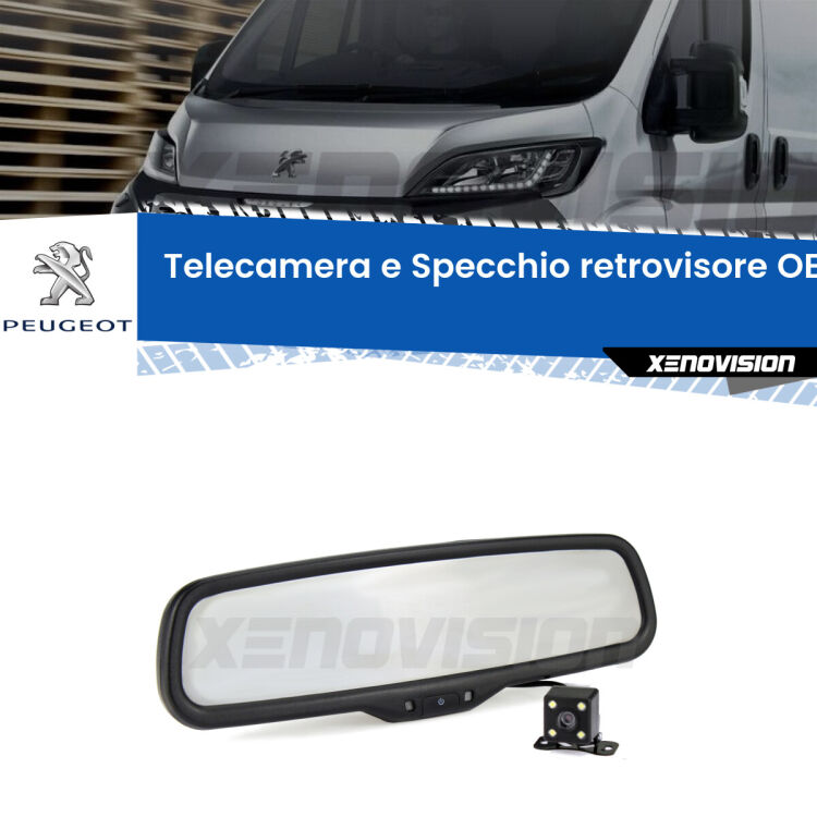 Kit Telecamera Parcheggio e Specchietto retrovisore con display invisibile per Peugeot Boxer Mk1. Spento è identico all’originale. In retromarcia, l’immagine appare in un riquadro prima invisibile