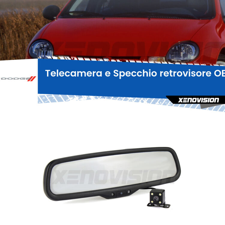 Kit Telecamera Parcheggio e Specchietto retrovisore con display invisibile incorporato per Dodge Neon . Da spento è indistinguibile da un retrovisore originale. Con 2 ingressi video per telecamere retromarcia, l'immagine appare in un riquadro che prima era invisibile.