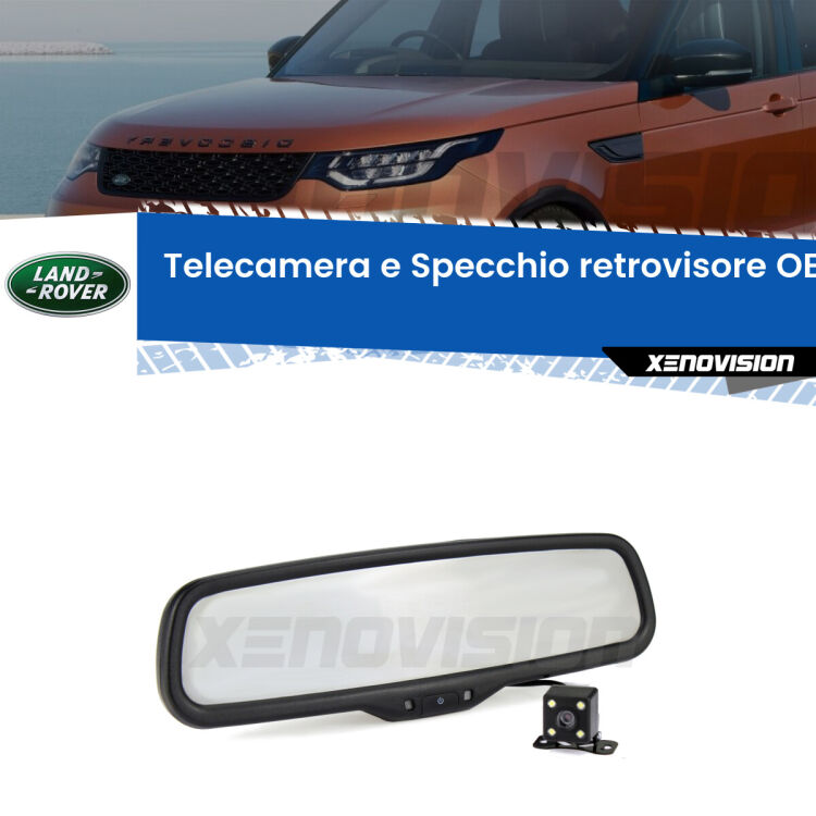 Kit Telecamera Parcheggio e Specchietto retrovisore con display invisibile incorporato per Land rover Discovery II L318. Da spento è indistinguibile da un retrovisore originale. Con 2 ingressi video per telecamere retromarcia, l'immagine appare in un riquadro che prima era invisibile.