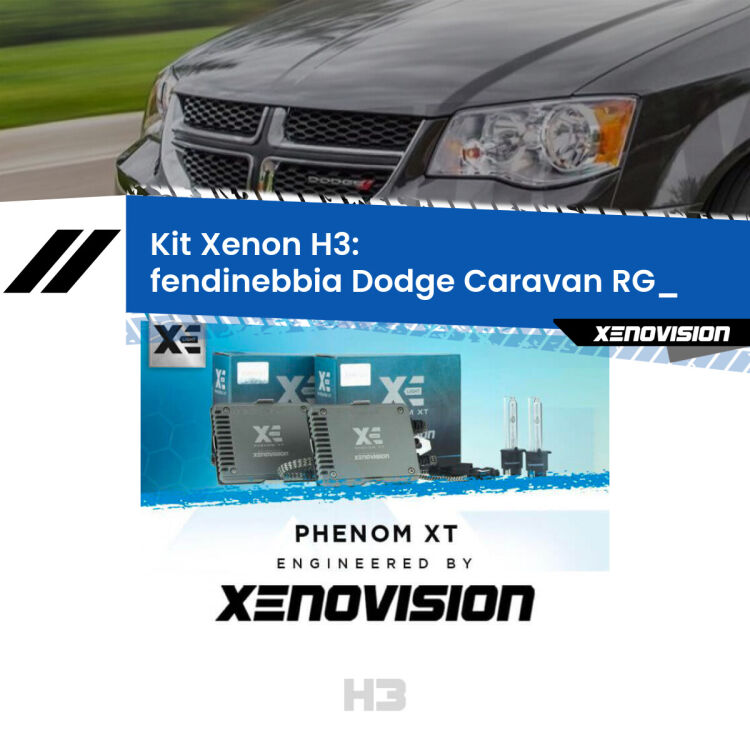 <strong>Kit Xenon H3 Professionale per fendinebbia Dodge Caravan </strong> RG_ 2000 - 2007. Taglio di luce perfetto, zero spie e riverberi. Leggendaria elettronica Canbus Xenovision. Qualità Massima Garantita.