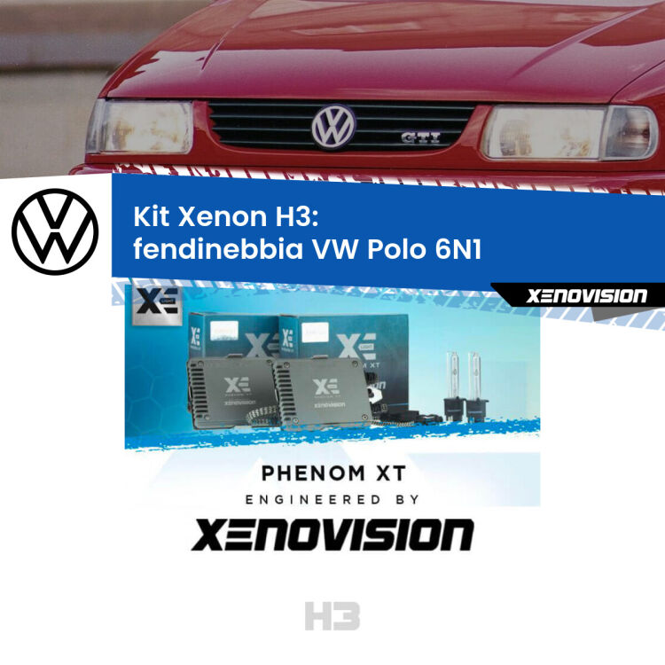 <strong>Kit Xenon H3 Professionale per fendinebbia VW Polo </strong> 6N1 1994 - 1998. Taglio di luce perfetto, zero spie e riverberi. Leggendaria elettronica Canbus Xenovision. Qualità Massima Garantita.