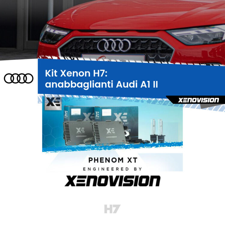 <strong>Kit Xenon H7 Professionale per Audi A1 </strong> II (2019 in poi). Taglio di luce perfetto, zero spie e riverberi. Leggendaria elettronica Canbus Xenovision. Qualità Massima Garantita.