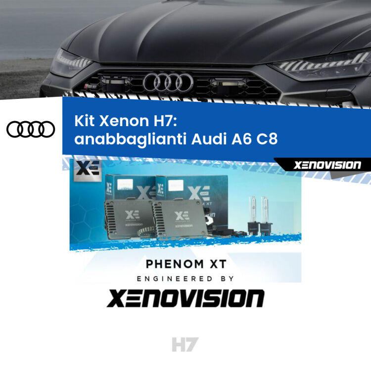 <strong>Kit Xenon H7 Professionale per Audi A6 </strong> C8 (2018 in poi). Taglio di luce perfetto, zero spie e riverberi. Leggendaria elettronica Canbus Xenovision. Qualità Massima Garantita.