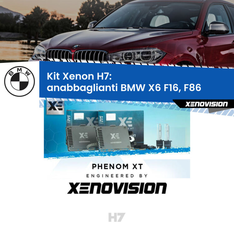 <strong>Kit Xenon H7 Professionale per BMW X6 </strong> F16, F86 (2015 - 2019). Taglio di luce perfetto, zero spie e riverberi. Leggendaria elettronica Canbus Xenovision. Qualità Massima Garantita.