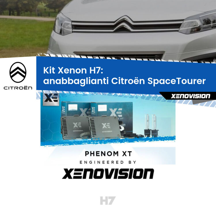 <strong>Kit Xenon H7 Professionale per Citroën SpaceTourer </strong>  (2016 in poi). Taglio di luce perfetto, zero spie e riverberi. Leggendaria elettronica Canbus Xenovision. Qualità Massima Garantita.