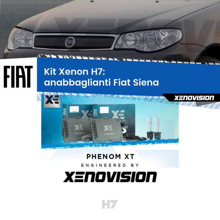 <strong>Kit Xenon H7 Professionale per Fiat Siena </strong>  (a parabola doppia). Taglio di luce perfetto, zero spie e riverberi. Leggendaria elettronica Canbus Xenovision. Qualità Massima Garantita.