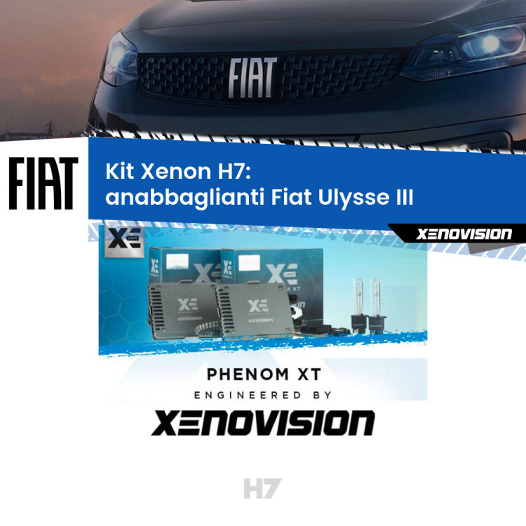 <strong>Kit Xenon H7 Professionale per Fiat Ulysse </strong> III (2022 in poi). Taglio di luce perfetto, zero spie e riverberi. Leggendaria elettronica Canbus Xenovision. Qualità Massima Garantita.