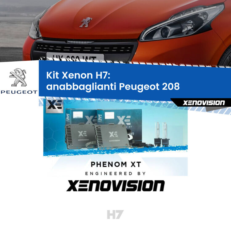 <strong>Kit Xenon H7 Professionale per Peugeot 208 </strong>  (2012 - 2018). Taglio di luce perfetto, zero spie e riverberi. Leggendaria elettronica Canbus Xenovision. Qualità Massima Garantita.