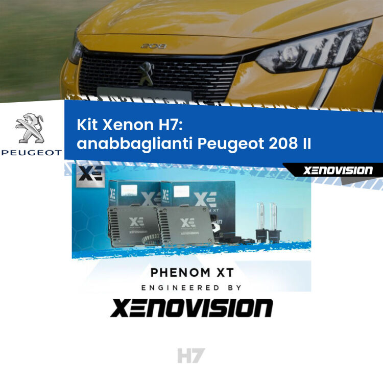 <strong>Kit Xenon H7 Professionale per Peugeot 208 </strong> II (2019 in poi). Taglio di luce perfetto, zero spie e riverberi. Leggendaria elettronica Canbus Xenovision. Qualità Massima Garantita.