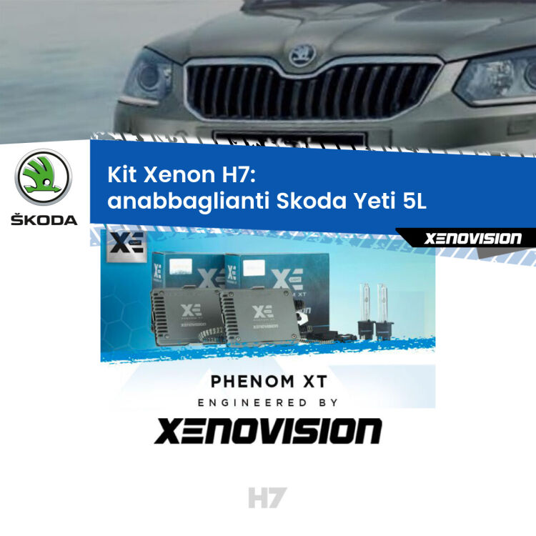 <strong>Kit Xenon H7 Professionale per Skoda Yeti </strong> 5L (2014 - 2017). Taglio di luce perfetto, zero spie e riverberi. Leggendaria elettronica Canbus Xenovision. Qualità Massima Garantita.