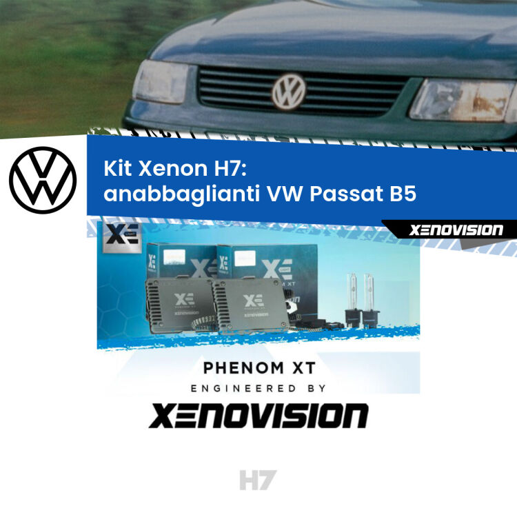 <strong>Kit Xenon H7 Professionale per VW Passat </strong> B5 (1996 - 2000). Taglio di luce perfetto, zero spie e riverberi. Leggendaria elettronica Canbus Xenovision. Qualità Massima Garantita.