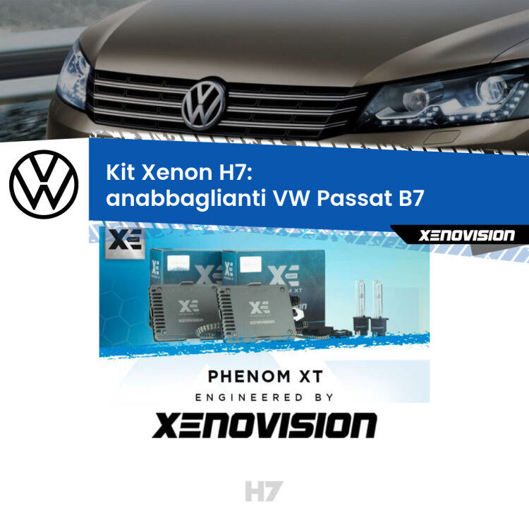 <strong>Kit Xenon H7 Professionale per VW Passat </strong> B7 (2010 - 2014). Taglio di luce perfetto, zero spie e riverberi. Leggendaria elettronica Canbus Xenovision. Qualità Massima Garantita.