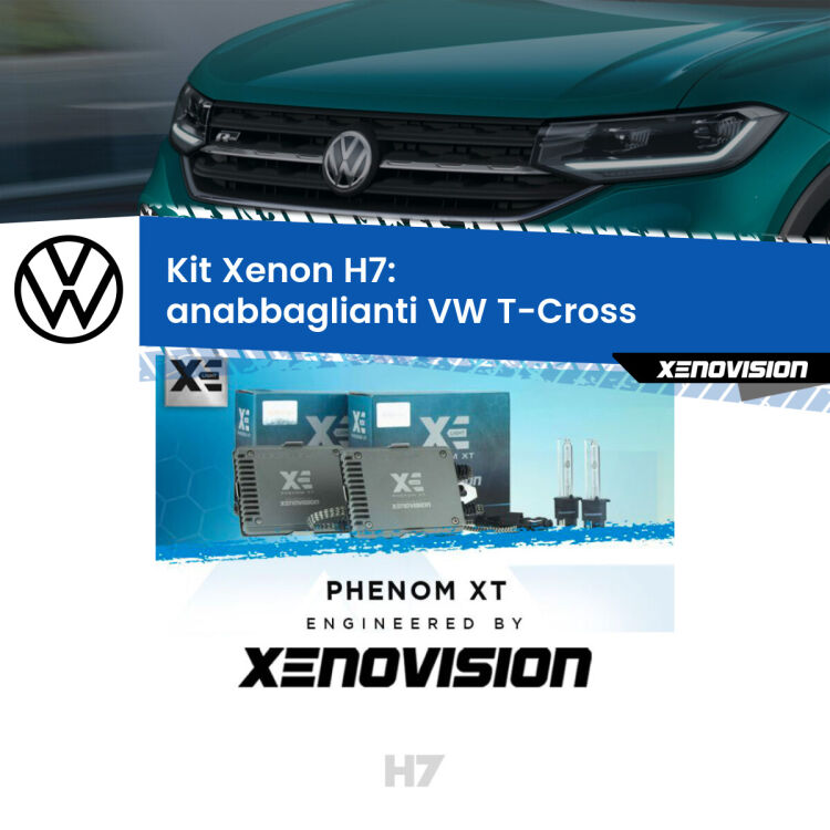 <strong>Kit Xenon H7 Professionale per VW T-Cross </strong>  (in poi). Taglio di luce perfetto, zero spie e riverberi. Leggendaria elettronica Canbus Xenovision. Qualità Massima Garantita.