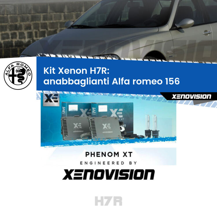 <strong>Kit Xenon </strong><strong>H7R</strong><strong> </strong><strong>Professionale</strong> Alfa romeo 156</strong>  (1997 - 2005). Taglio di luce perfetto, zero spie e riverberi. Leggendaria elettronica Canbus Xenovision. Qualità Massima Garantita.