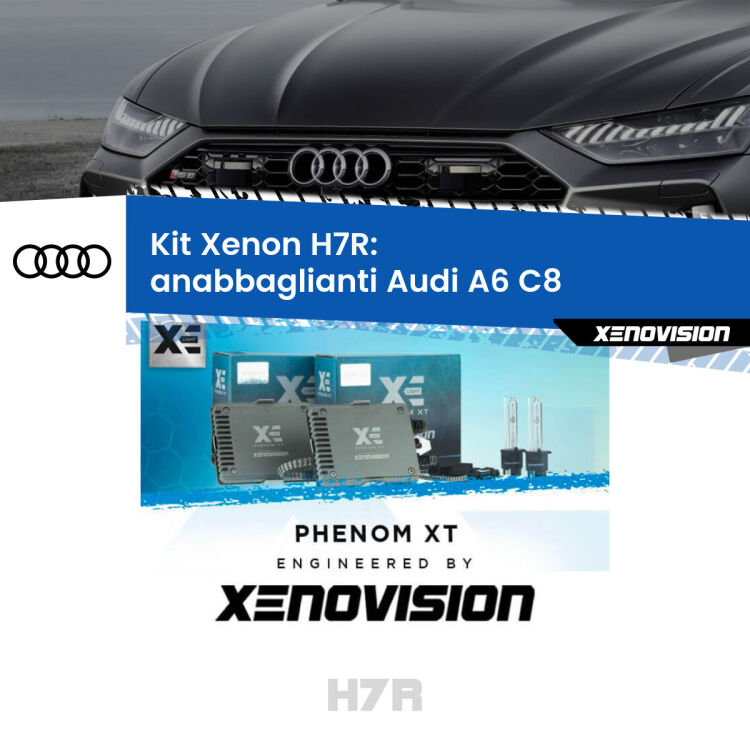 <strong>Kit Xenon </strong><strong>H7R</strong><strong> </strong><strong>Professionale</strong> Audi A6</strong> C8 (2018 in poi). Taglio di luce perfetto, zero spie e riverberi. Leggendaria elettronica Canbus Xenovision. Qualità Massima Garantita.