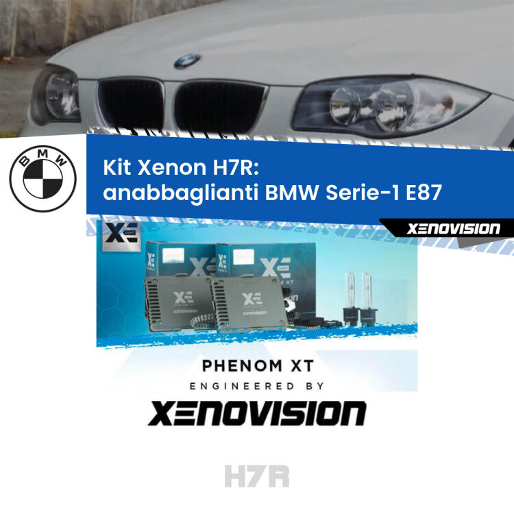 <strong>Kit Xenon </strong><strong>H7R</strong><strong> </strong><strong>Professionale</strong> BMW Serie-1</strong> E87 (2003 - 2012). Taglio di luce perfetto, zero spie e riverberi. Leggendaria elettronica Canbus Xenovision. Qualità Massima Garantita.