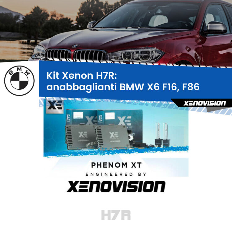 <strong>Kit Xenon </strong><strong>H7R</strong><strong> </strong><strong>Professionale</strong> BMW X6</strong> F16, F86 (2015 - 2019). Taglio di luce perfetto, zero spie e riverberi. Leggendaria elettronica Canbus Xenovision. Qualità Massima Garantita.