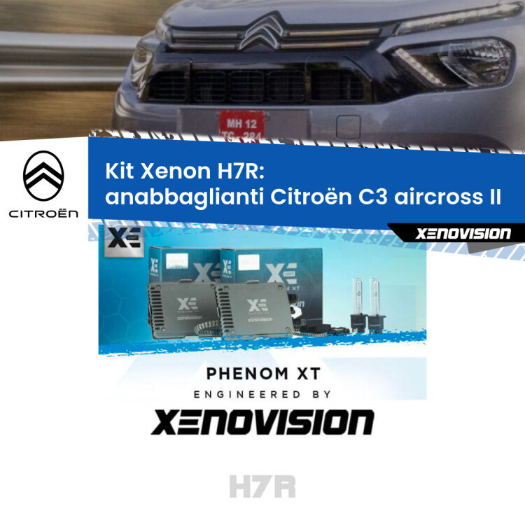 <strong>Kit Xenon </strong><strong>H7R</strong><strong> </strong><strong>Professionale</strong> Citroën C3 aircross</strong> II (2024 in poi). Taglio di luce perfetto, zero spie e riverberi. Leggendaria elettronica Canbus Xenovision. Qualità Massima Garantita.