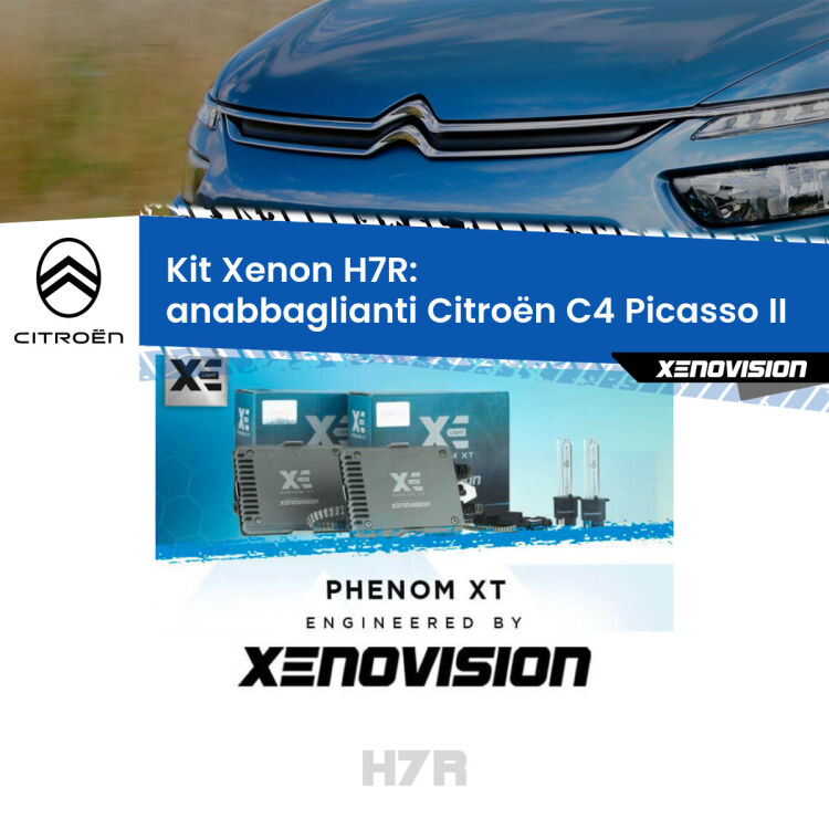 <strong>Kit Xenon </strong><strong>H7R</strong><strong> </strong><strong>Professionale</strong> Citroën C4 Picasso</strong> II (2013 in poi). Taglio di luce perfetto, zero spie e riverberi. Leggendaria elettronica Canbus Xenovision. Qualità Massima Garantita.