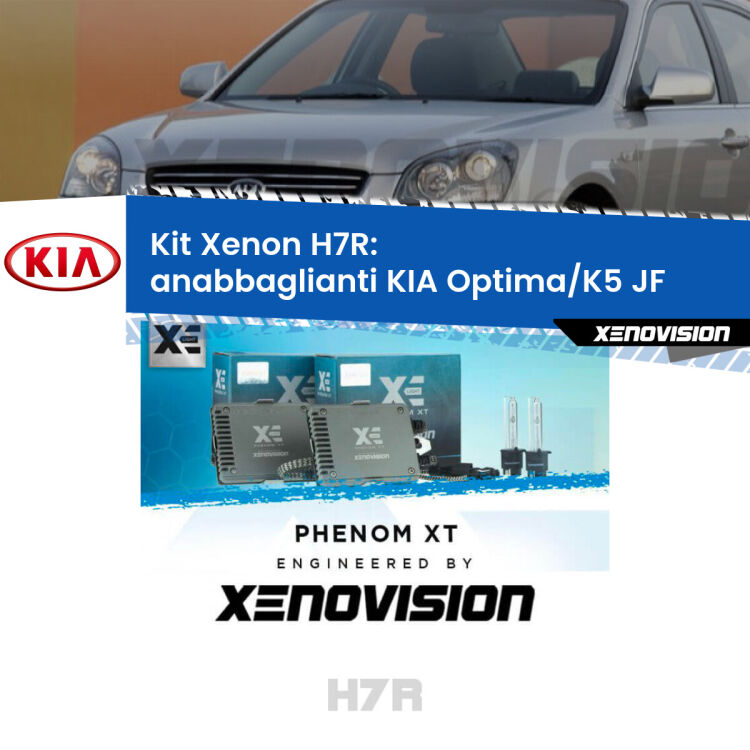 <strong>Kit Xenon </strong><strong>H7R</strong><strong> </strong><strong>Professionale</strong> KIA Optima/K5</strong> JF (2015 - 2018). Taglio di luce perfetto, zero spie e riverberi. Leggendaria elettronica Canbus Xenovision. Qualità Massima Garantita.