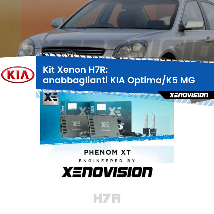 <strong>Kit Xenon </strong><strong>H7R</strong><strong> </strong><strong>Professionale</strong> KIA Optima/K5</strong> MG (2005 - 2009). Taglio di luce perfetto, zero spie e riverberi. Leggendaria elettronica Canbus Xenovision. Qualità Massima Garantita.