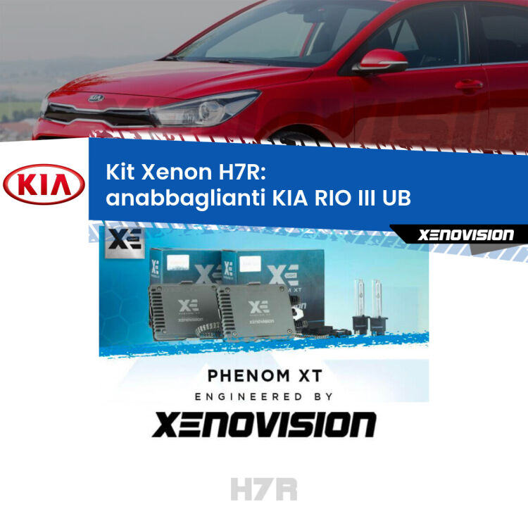 <strong>Kit Xenon </strong><strong>H7R</strong><strong> </strong><strong>Professionale</strong> KIA RIO III</strong> UB (2011 - 2016). Taglio di luce perfetto, zero spie e riverberi. Leggendaria elettronica Canbus Xenovision. Qualità Massima Garantita.