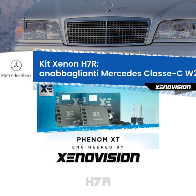 <strong>Kit Xenon </strong><strong>H7R</strong><strong> </strong><strong>Professionale</strong> Mercedes Classe-C</strong> W202 (1996 - 2000). Taglio di luce perfetto, zero spie e riverberi. Leggendaria elettronica Canbus Xenovision. Qualità Massima Garantita.