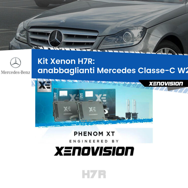 <strong>Kit Xenon </strong><strong>H7R</strong><strong> </strong><strong>Professionale</strong> Mercedes Classe-C</strong> W204 (Restyling). Taglio di luce perfetto, zero spie e riverberi. Leggendaria elettronica Canbus Xenovision. Qualità Massima Garantita.