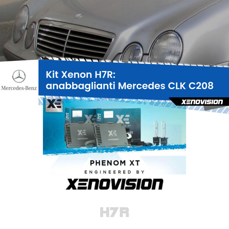 <strong>Kit Xenon </strong><strong>H7R</strong><strong> </strong><strong>Professionale</strong> Mercedes CLK</strong> C208 (1997 - 2002). Taglio di luce perfetto, zero spie e riverberi. Leggendaria elettronica Canbus Xenovision. Qualità Massima Garantita.