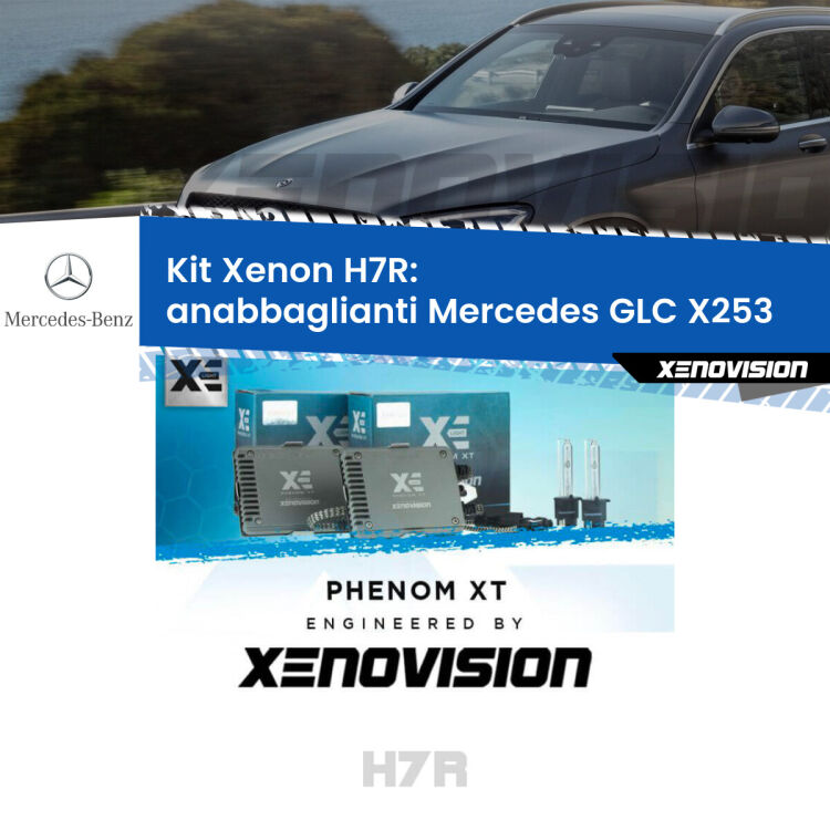 <strong>Kit Xenon </strong><strong>H7R</strong><strong> </strong><strong>Professionale</strong> Mercedes GLC</strong> X253 (2015 - 2019). Taglio di luce perfetto, zero spie e riverberi. Leggendaria elettronica Canbus Xenovision. Qualità Massima Garantita.