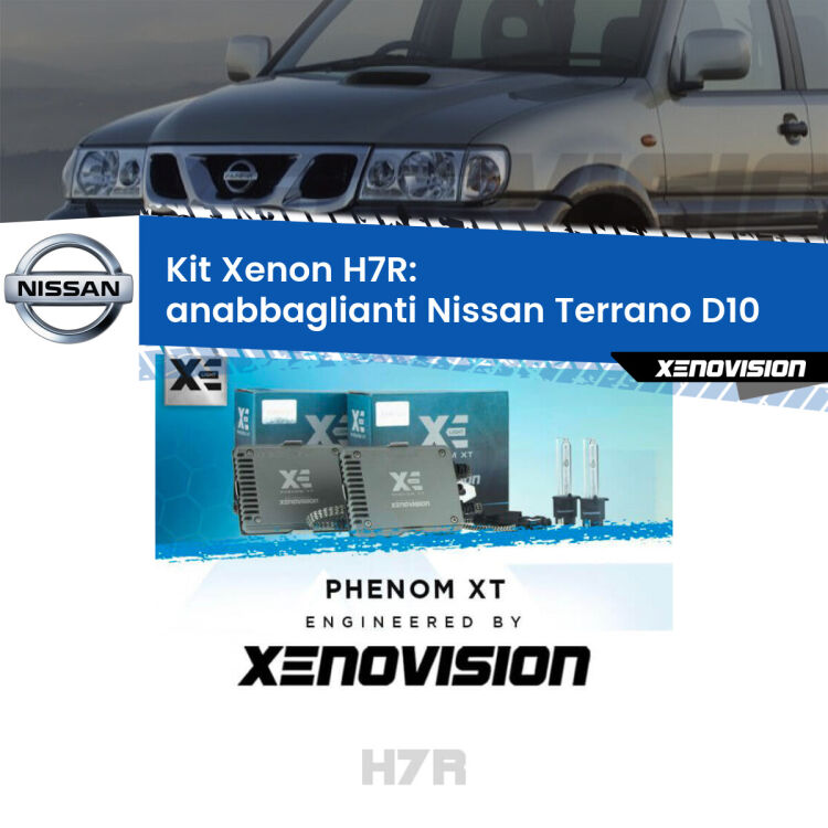 <strong>Kit Xenon </strong><strong>H7R</strong><strong> </strong><strong>Professionale</strong> Nissan Terrano</strong> D10 (2013 in poi). Taglio di luce perfetto, zero spie e riverberi. Leggendaria elettronica Canbus Xenovision. Qualità Massima Garantita.