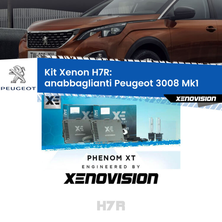 <strong>Kit Xenon </strong><strong>H7R</strong><strong> </strong><strong>Professionale</strong> Peugeot 3008</strong> Mk1 (fari a parabola). Taglio di luce perfetto, zero spie e riverberi. Leggendaria elettronica Canbus Xenovision. Qualità Massima Garantita.