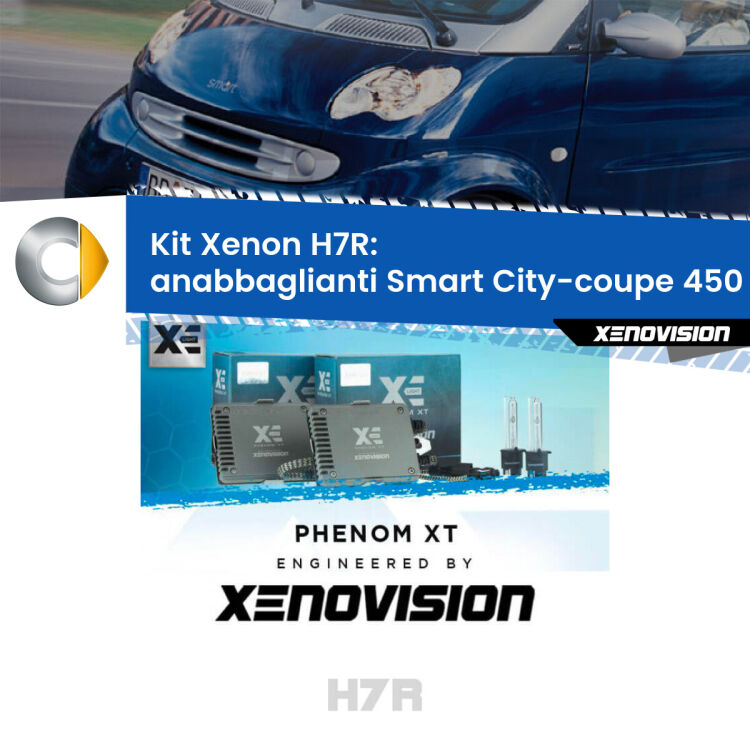 <strong>Kit Xenon </strong><strong>H7R</strong><strong> </strong><strong>Professionale</strong> Smart City-coupe</strong> 450 (restyling). Taglio di luce perfetto, zero spie e riverberi. Leggendaria elettronica Canbus Xenovision. Qualità Massima Garantita.