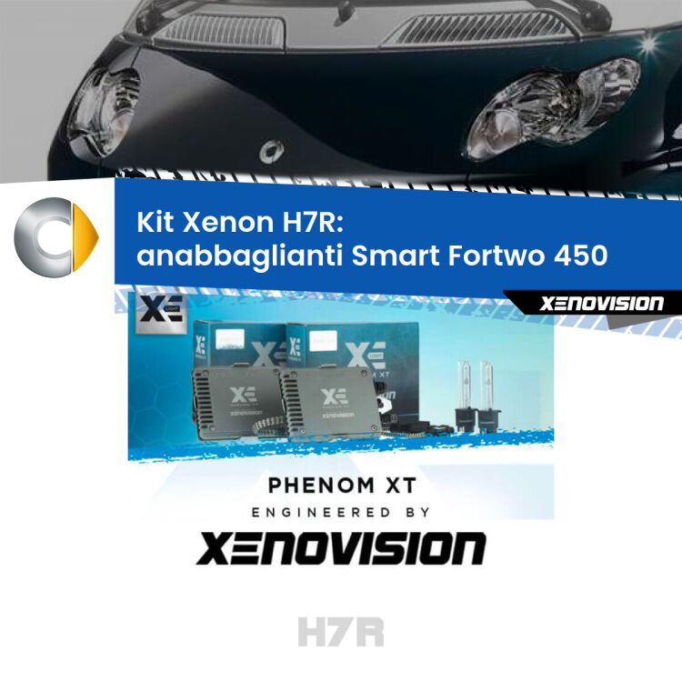 <strong>Kit Xenon </strong><strong>H7R</strong><strong> </strong><strong>Professionale</strong> Smart Fortwo</strong> 450 (2004 - 2007). Taglio di luce perfetto, zero spie e riverberi. Leggendaria elettronica Canbus Xenovision. Qualità Massima Garantita.