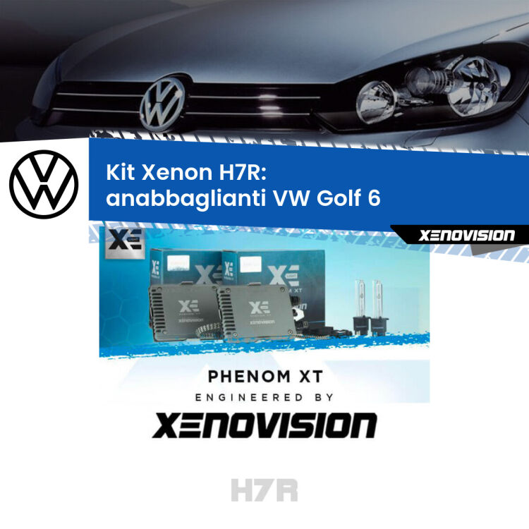 <strong>Kit Xenon </strong><strong>H7R</strong><strong> </strong><strong>Professionale</strong> VW Golf 6</strong>  (restyling). Taglio di luce perfetto, zero spie e riverberi. Leggendaria elettronica Canbus Xenovision. Qualità Massima Garantita.