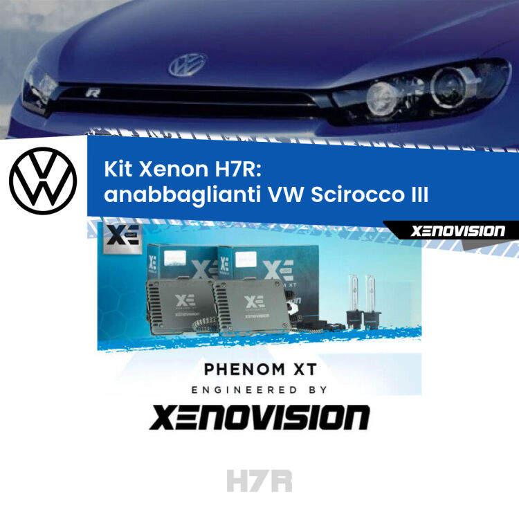 <strong>Kit Xenon </strong><strong>H7R</strong><strong> </strong><strong>Professionale</strong> VW Scirocco</strong> III (2008 - 2017). Taglio di luce perfetto, zero spie e riverberi. Leggendaria elettronica Canbus Xenovision. Qualità Massima Garantita.