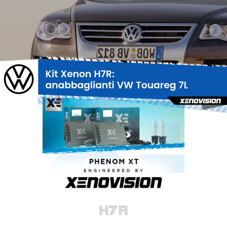 <strong>Kit Xenon </strong><strong>H7R</strong><strong> </strong><strong>Professionale</strong> VW Touareg</strong> 7L (2002 - 2010). Taglio di luce perfetto, zero spie e riverberi. Leggendaria elettronica Canbus Xenovision. Qualità Massima Garantita.