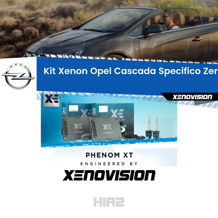 <strong>Kit Xenon&nbsp;</strong><strong>HIR2&nbsp;</strong><strong>Professionale</strong>&nbsp;per Opel Cascada. Taglio di luce perfetto, zero spie e riverberi. Leggendaria elettronica Canbus Xenovision. Qualit&agrave; Massima Garantita.