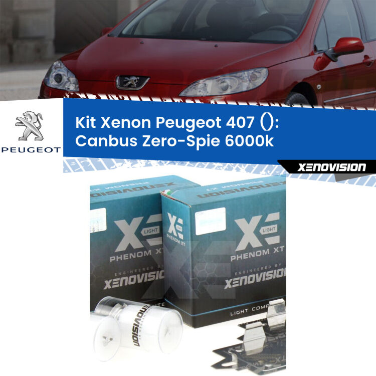 <strong>Kit Xenon&nbsp;</strong><strong>H1&nbsp;</strong><strong>Professionale</strong> per fari anabbaglianti Peugeot 407  ((2004 - 2011)). Taglio di luce perfetto, zero riverberi. Canbus zero spie. Qualit&agrave; Massima Garantita.