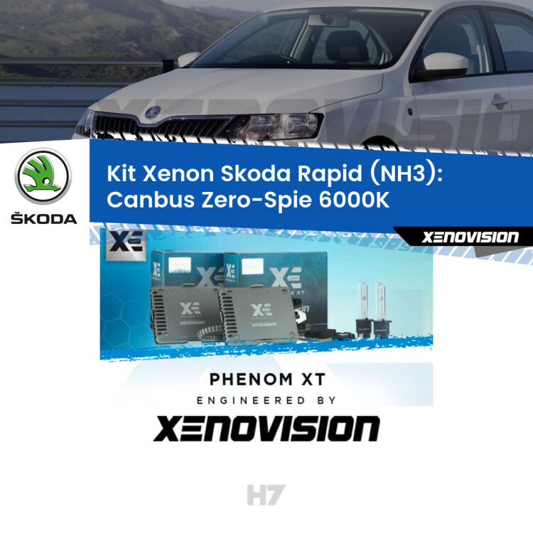 <strong>Kit Xenon H7 Professionale per Skoda Rapid </strong> NH3 (2012 - 2021). Taglio di luce perfetto, zero spie e riverberi. Leggendaria elettronica Canbus Xenovision. Qualità Massima Garantita.