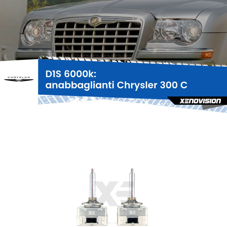 <b>Lampade xenon D1S 6000k Plug&Play</b> di ricambio per fari Anabbaglianti xenon di serie <b>Chrysler 300 C</b>  2004 - 2012. Qualità Massima, Performance pari alle originali.